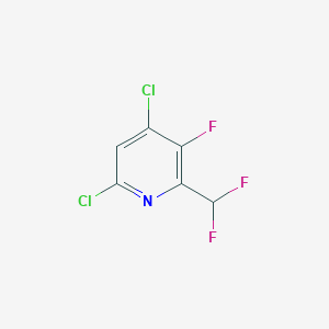 molecular formula C6H2Cl2F3N B13473311 4,6-Dichloro-2-(difluoromethyl)-3-fluoropyridine 