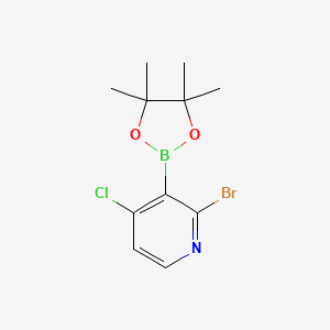 molecular formula C11H14BBrClNO2 B13473353 2-Bromo-4-chloro-3-(4,4,5,5-tetramethyl-1,3,2-dioxaborolan-2-YL)pyridine 