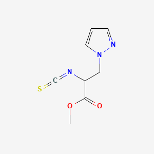 molecular formula C8H9N3O2S B13473356 methyl 2-isothiocyanato-3-(1H-pyrazol-1-yl)propanoate 