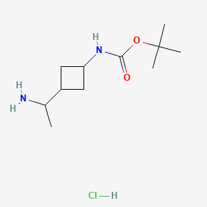 molecular formula C11H23ClN2O2 B13473411 tert-butyl N-[3-(1-aminoethyl)cyclobutyl]carbamate hydrochloride 