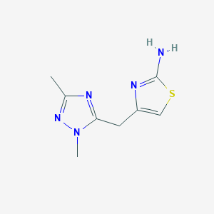 molecular formula C8H11N5S B13473423 4-((1,3-Dimethyl-1h-1,2,4-triazol-5-yl)methyl)thiazol-2-amine 