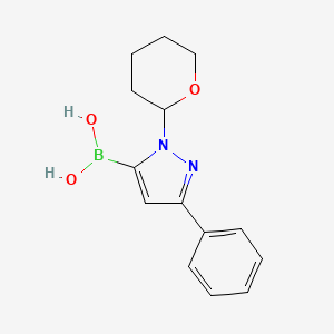 molecular formula C14H17BN2O3 B13473425 [1-(oxan-2-yl)-3-phenyl-1H-pyrazol-5-yl]boronic acid 