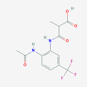 molecular formula C13H13F3N2O4 B13473433 2-{[2-Acetamido-5-(trifluoromethyl)phenyl]carbamoyl}-2-methylacetic acid 