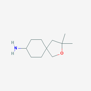 molecular formula C11H21NO B13473436 3,3-Dimethyl-2-oxaspiro[4.5]decan-8-amine 