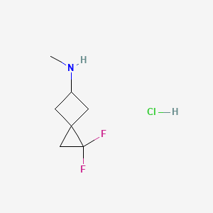 molecular formula C7H12ClF2N B13473462 1,1-difluoro-N-methylspiro[2.3]hexan-5-amine hydrochloride 