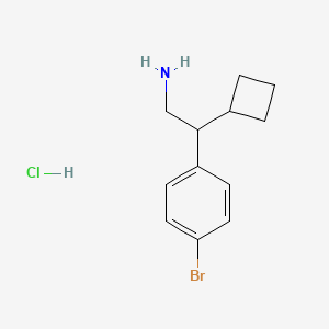 molecular formula C12H17BrClN B13473463 2-(4-Bromophenyl)-2-cyclobutylethan-1-amine hydrochloride 