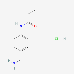 N-[4-(aminomethyl)phenyl]propanamide hydrochloride