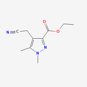 molecular formula C10H13N3O2 B13473471 ethyl 4-(cyanomethyl)-1,5-dimethyl-1H-pyrazole-3-carboxylate 