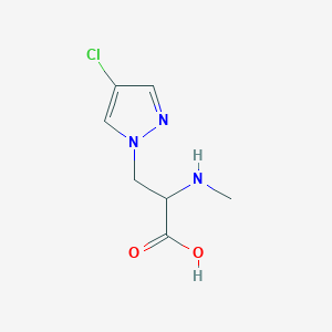 molecular formula C7H10ClN3O2 B13473492 3-(4-Chloro-1h-pyrazol-1-yl)-2-(methylamino)propanoic acid 