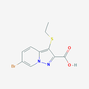 molecular formula C10H9BrN2O2S B13473522 6-Bromo-3-(ethylsulfanyl)pyrazolo[1,5-a]pyridine-2-carboxylic acid CAS No. 2304583-54-6