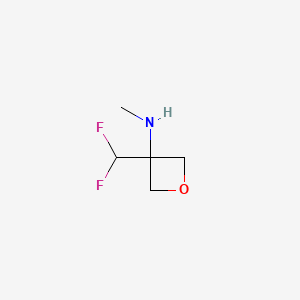 molecular formula C5H9F2NO B13473563 3-(difluoromethyl)-N-methyloxetan-3-amine 