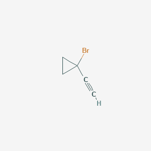 molecular formula C5H5Br B13473564 1-Bromo-1-ethynylcyclopropane 