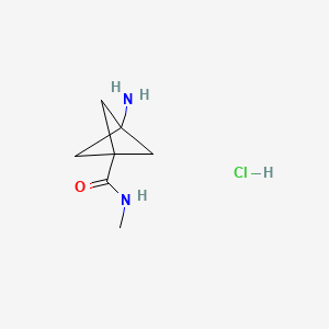 molecular formula C7H13ClN2O B13473575 3-amino-N-methylbicyclo[1.1.1]pentane-1-carboxamide hydrochloride 