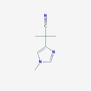 molecular formula C8H11N3 B13473592 2-methyl-2-(1-methyl-1H-imidazol-4-yl)propanenitrile 