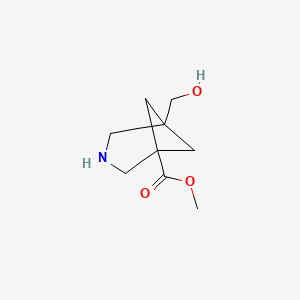 molecular formula C9H15NO3 B13473599 Methyl 5-(hydroxymethyl)-3-azabicyclo[3.1.1]heptane-1-carboxylate 