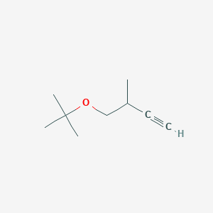 molecular formula C9H16O B13473647 4-(Tert-butoxy)-3-methylbut-1-yne 