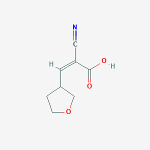 molecular formula C8H9NO3 B13473662 2-Cyano-3-(oxolan-3-yl)prop-2-enoic acid 