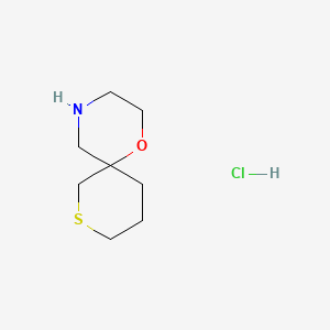 molecular formula C8H16ClNOS B13473739 1-Oxa-8-thia-4-azaspiro[5.5]undecane hydrochloride 