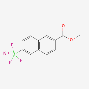 molecular formula C12H9BF3KO2 B13473752 Potassium trifluoro(6-(methoxycarbonyl)naphthalen-2-yl)borate 