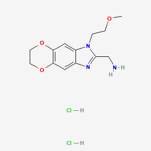 1-[6-(2-Methoxyethyl)-10,13-dioxa-4,6-diazatricyclo[7.4.0.0,3,7]trideca-1(9),2,4,7-tetraen-5-yl]methanamine dihydrochloride