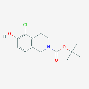 molecular formula C14H18ClNO3 B13473807 Tert-butyl 5-chloro-6-hydroxy-1,2,3,4-tetrahydroisoquinoline-2-carboxylate 