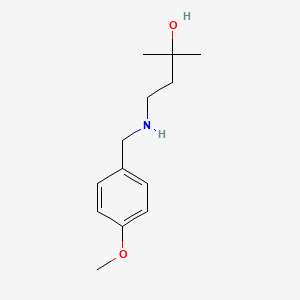 molecular formula C13H21NO2 B13473815 4-((4-Methoxybenzyl)amino)-2-methylbutan-2-ol 