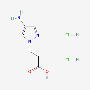 molecular formula C6H11Cl2N3O2 B13473840 3-(4-amino-1H-pyrazol-1-yl)propanoic acid dihydrochloride 