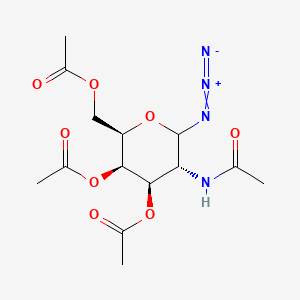 molecular formula C14H20N4O8 B13473841 [(2R,3R,4R,5R)-3,4-bis(acetyloxy)-6-azido-5-acetamidooxan-2-yl]methyl acetate 