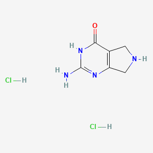 molecular formula C6H10Cl2N4O B13473855 2-amino-5H,6H,7H-pyrrolo[3,4-d]pyrimidin-4-ol dihydrochloride 