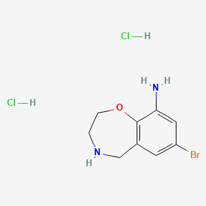 molecular formula C9H13BrCl2N2O B13473862 7-Bromo-2,3,4,5-tetrahydro-1,4-benzoxazepin-9-amine dihydrochloride 