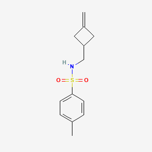 molecular formula C13H17NO2S B13473895 4-methyl-N-[(3-methylidenecyclobutyl)methyl]benzene-1-sulfonamide 