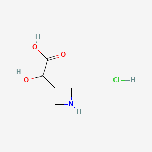 molecular formula C5H10ClNO3 B13473903 2-(Azetidin-3-yl)-2-hydroxyacetic acid hydrochloride 