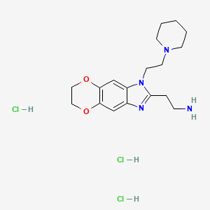 2-[3-(2-Piperidin-1-ylethyl)-6,7-dihydro-[1,4]dioxino[2,3-f]benzimidazol-2-yl]ethanamine;trihydrochloride