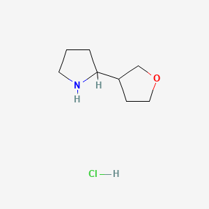 molecular formula C8H16ClNO B13473946 2-(Oxolan-3-yl)pyrrolidine hydrochloride 