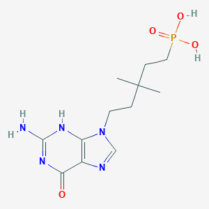 molecular formula C12H20N5O4P B134740 9-(3,3-Dimethyl-5-phosphonopentyl)guanine CAS No. 155270-69-2