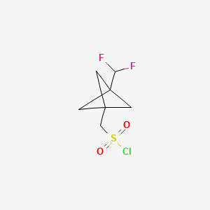 molecular formula C7H9ClF2O2S B13474000 [3-(Difluoromethyl)bicyclo[1.1.1]pentan-1-yl]methanesulfonyl chloride 