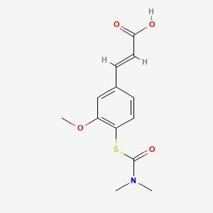 molecular formula C13H15NO4S B13474044 (2E)-3-{4-[(dimethylcarbamoyl)sulfanyl]-3-methoxyphenyl}prop-2-enoic acid 