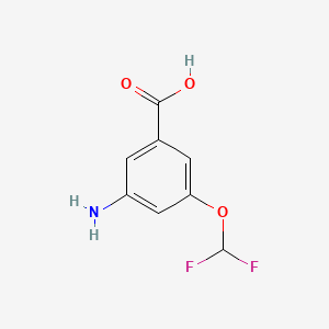 molecular formula C8H7F2NO3 B13474052 3-Amino-5-(difluoromethoxy)benzoic acid 