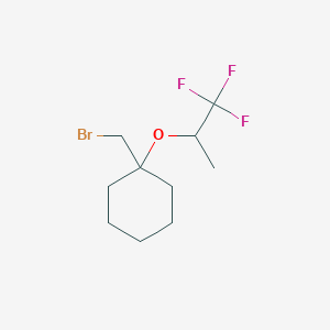 molecular formula C10H16BrF3O B13474077 1-(Bromomethyl)-1-((1,1,1-trifluoropropan-2-yl)oxy)cyclohexane 