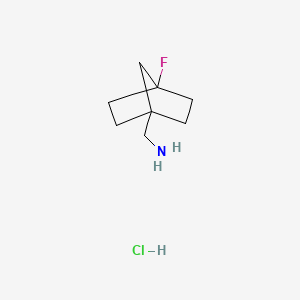 molecular formula C8H15ClFN B13474099 1-{4-Fluorobicyclo[2.2.1]heptan-1-yl}methanamine hydrochloride CAS No. 2866353-28-6