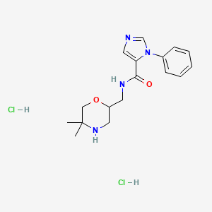 molecular formula C17H24Cl2N4O2 B13474100 N-[(5,5-dimethylmorpholin-2-yl)methyl]-1-phenyl-1H-imidazole-5-carboxamide dihydrochloride 