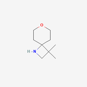 molecular formula C9H17NO B13474117 3,3-Dimethyl-7-oxa-1-azaspiro[3.5]nonane 