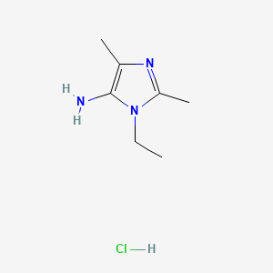 molecular formula C7H14ClN3 B13474125 1-ethyl-2,4-dimethyl-1H-imidazol-5-amine hydrochloride 