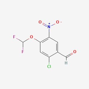 molecular formula C8H4ClF2NO4 B13474126 2-Chloro-4-(difluoromethoxy)-5-nitrobenzaldehyde 