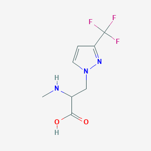 molecular formula C8H10F3N3O2 B13474132 2-(Methylamino)-3-(3-(trifluoromethyl)-1h-pyrazol-1-yl)propanoic acid 