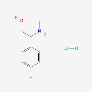 molecular formula C9H13ClFNO B13474151 2-(4-Fluorophenyl)-2-(methylamino)ethan-1-ol hydrochloride 