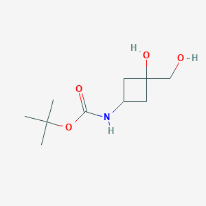 molecular formula C10H19NO4 B13474152 trans-3-Boc-amino-1-(hydroxymethyl)cyclobutan-1-OL 