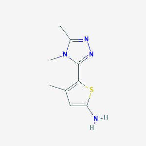 molecular formula C9H12N4S B13474185 5-(4,5-Dimethyl-4h-1,2,4-triazol-3-yl)-4-methylthiophen-2-amine 