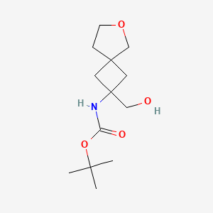 molecular formula C13H23NO4 B13474199 tert-butyl N-[2-(hydroxymethyl)-6-oxaspiro[3.4]octan-2-yl]carbamate 