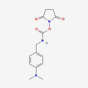 molecular formula C14H17N3O4 B13474224 2,5-dioxopyrrolidin-1-yl N-{[4-(dimethylamino)phenyl]methyl}carbamate 